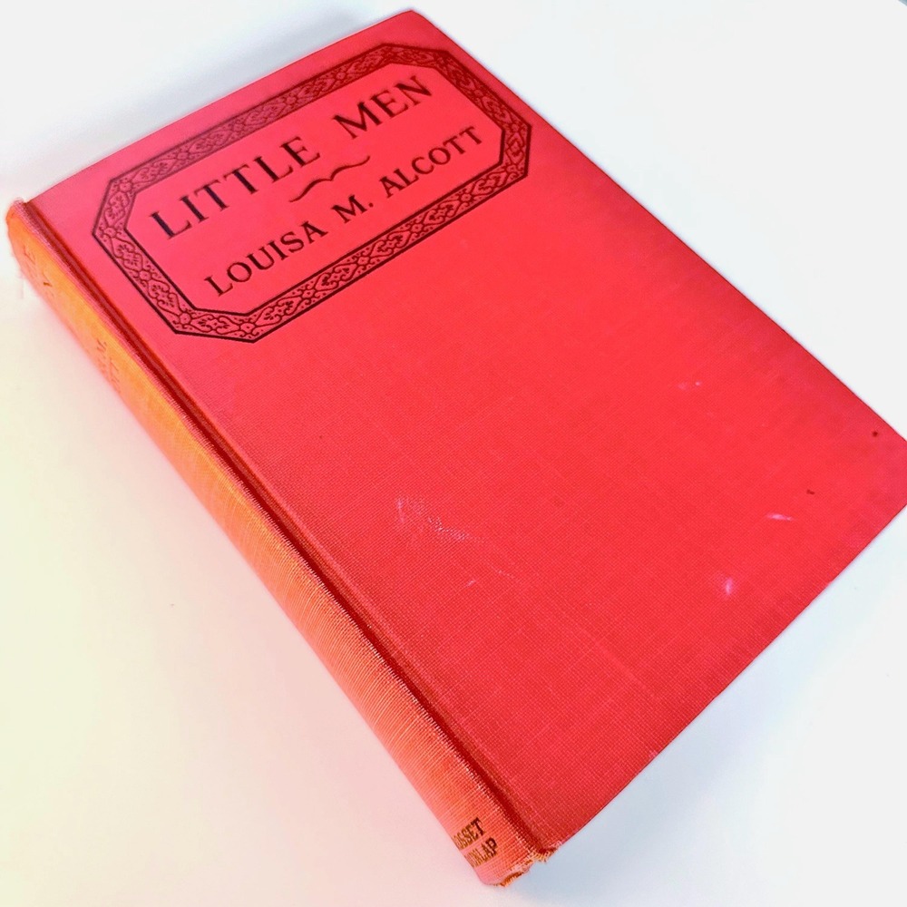 Little Men Louisa M. Alcott 1913 Red Antique Hardcover Book Vintage Shelf Decor